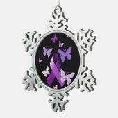 Ornement Flocon De Neige Ruban pourpre de conscience (Vue impression)