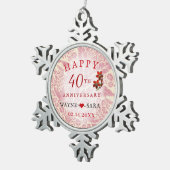 Ornement Flocon De Neige Ruby 40e anniversaire du Mariage (Vue impression)