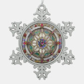 Ornement Flocon De Neige Ruby, Amethyst, Sapphire et Pearl Mandala (Devant)