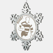 Ornement Flocon De Neige Rugby classique (Vue impression)