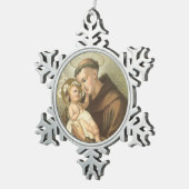 Ornement Flocon De Neige Saint Anthony de Padoue avec le bébé Jésus (Vue impression)