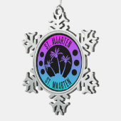 Ornement Flocon De Neige Saint-Martin Blue Gradient Sint Martin (Vue impression)