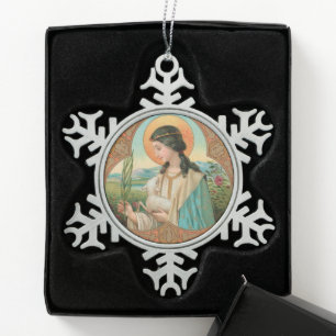 Ornement Flocon De Neige Sainte Agnès de Rome (BK 006)