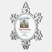 Ornement Flocon De Neige Salutations à 10 ans heureux anniversaire ajouter  (Vue impression)