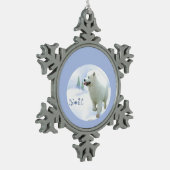 Ornement Flocon De Neige Samoyed Noel (Gauche)