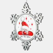 Ornement Flocon De Neige Santa Cartoon Cute Peeking Character © BluedarkArt (Vue impression)