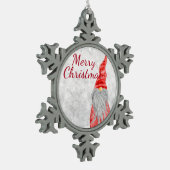 Ornement Flocon De Neige Santa Claus Gnome sur terrain neigeux (Gauche)