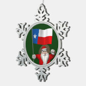 Ornement Flocon De Neige Santa Claus with Ensign Of Texas (Vue impression)