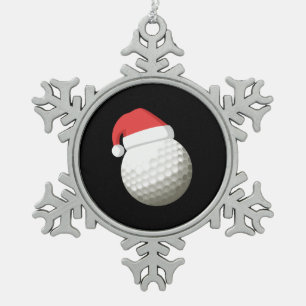Ornement Flocon De Neige Santa Hat Christmas Golf