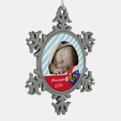 Ornement Flocon De Neige Santa Hat Grover | Ajouter Votre Nom (Gauche)