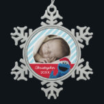 Ornement Flocon De Neige Santa Hat Grover | Ajouter Votre Nom<br><div class="desc">c'est Père Noël Cookie Monster ! Les éléments de décoration de la chambre,  pas un jouet. © 2014 Sesame Workshop. www.sesamestreet.org</div>