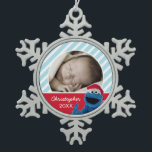 Ornement Flocon De Neige Santa Hat Grover | Ajouter Votre Nom<br><div class="desc">c'est Père Noël Cookie Monster ! Les éléments de décoration de la chambre,  pas un jouet. © 2014 Sesame Workshop. www.sesamestreet.org</div>