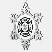 Ornement Flocon De Neige Sapeur-pompier (Vue impression)