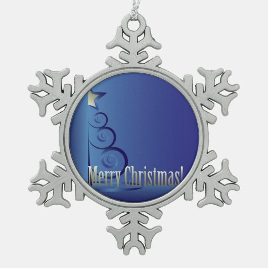 Ornement Flocon De Neige Sapin de Noël saphir (Devant)