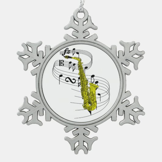 Ornement Flocon De Neige Saxophone (Devant)
