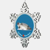 Ornement Flocon De Neige Sceau anné - Nez froid, Coeurs chauds (Vue impression)