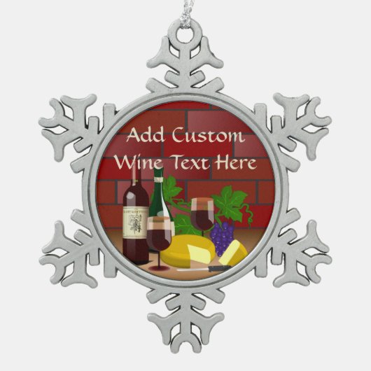 Ornement Flocon De Neige Scène cuisine au fromage à vin (Devant)