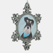 Ornement Flocon De Neige Schnauzer (Miniature) Peinture - Chien original mi (Gauche)