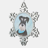 Ornement Flocon De Neige Schnauzer (Miniature) Peinture - Chien original mi (Vue impression)