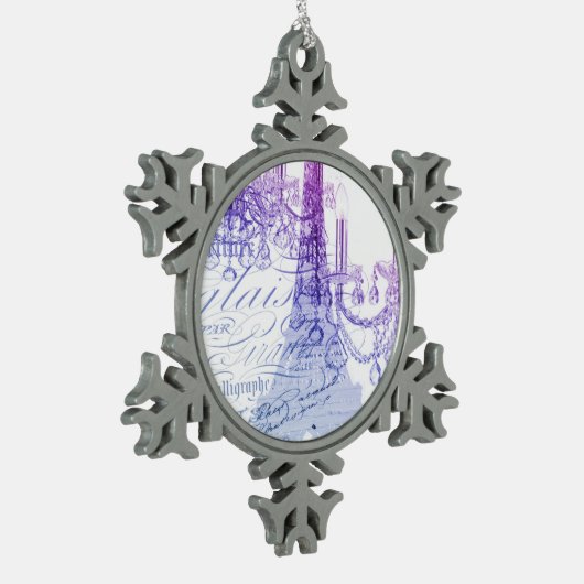 Ornement Flocon De Neige scripts chandelier violet tour eiffel paris (Gauche)