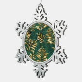 Ornement Flocon De Neige Seamless pattern with golden ferns (Vue impression)