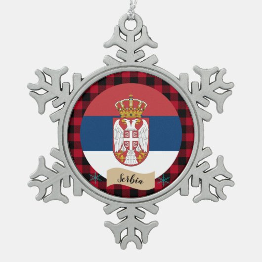 Ornement Flocon De Neige Serbie patriotique, Drapeau serbe, Drapeau serbe (Devant)