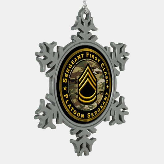 Ornement Flocon De Neige Sergeant FIrst Class Platoon Sergeant (Gauche)