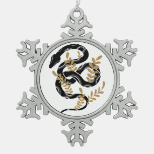Ornement Flocon De Neige Serpent avec plante