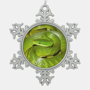 Ornement Flocon De Neige Serpent de rat vert de Bush