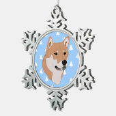 Ornement Flocon De Neige Shiba Inu Chien blanc Arbre de Noël Motif (Vue impression)