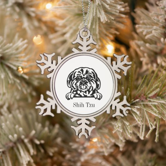 Ornement Flocon De Neige Shih Tzu (Arbre)
