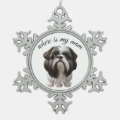 Ornement Flocon De Neige Shih Tzu - Où Est Ma Mère (Devant)