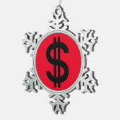Ornement Flocon De Neige Signe dollar argent (Vue impression)