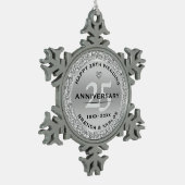 Ornement Flocon De Neige Silver & diamants blancs 25e anniversaire du maria (Gauche)