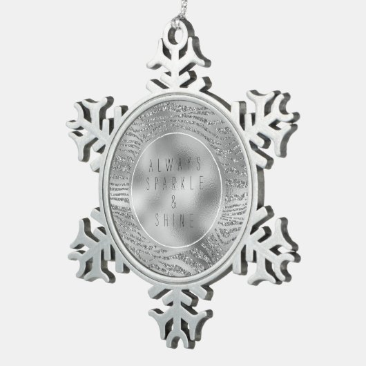 Ornement Flocon De Neige Silver Glitz Zebra Print (Vue impression)