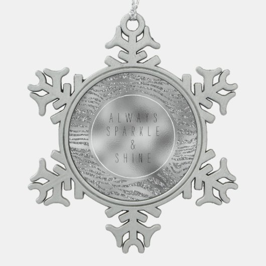 Ornement Flocon De Neige Silver Glitz Zebra Print (Devant)