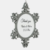 Ornement Flocon De Neige Simple minimal thank you couple name text date cus (Gauche)