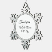 Ornement Flocon De Neige Simple minimal thank you couple name text date cus (Vue impression)