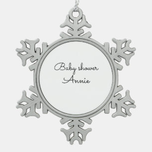 Ornement Flocon De Neige simple minimum ajouter votre nom baby shower texte