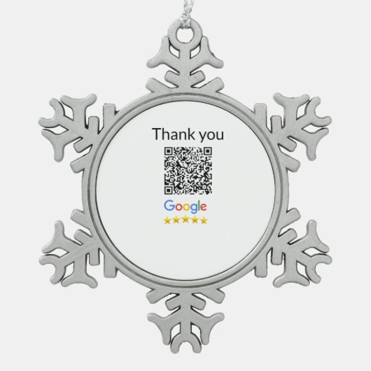 Ornement Flocon De Neige Simple minimum q r code ajouter logo code d'analys (Devant)