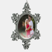 Ornement Flocon De Neige Simple photo rouge Notre premier Noël (Gauche)