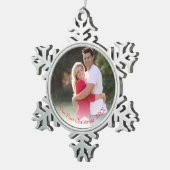 Ornement Flocon De Neige Simple photo rouge Notre premier Noël (Vue impression)