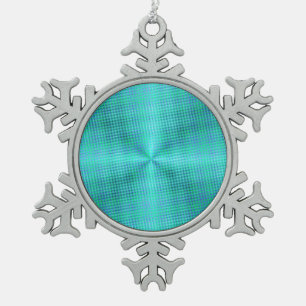 Ornement Flocon de Neige Simpliste Aqua/Vert