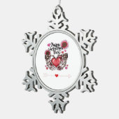 Ornement Flocon De Neige Skeleton Mains Valentines Classic de la journée (Vue impression)