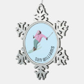 Ornement Flocon De Neige Ski (Vue impression)