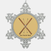 Ornement Flocon De Neige Skis De Fond Et Polonais (Devant)