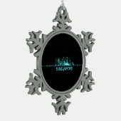 Ornement Flocon De Neige Skyline de Singapour (Gauche)