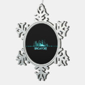 Ornement Flocon De Neige Skyline de Singapour (Vue impression)