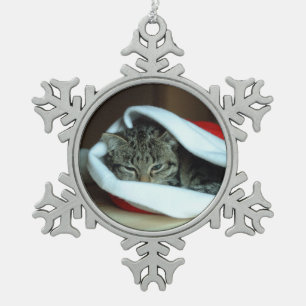 Ornement Flocon De Neige Sleepy kitty