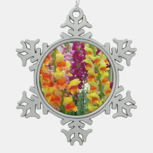 Ornement Flocon De Neige Snapdragons colorés floraux